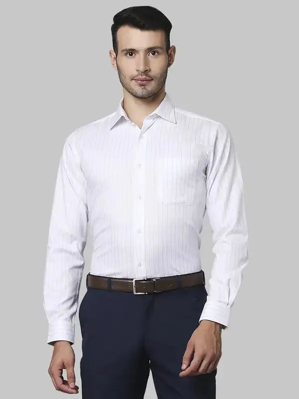 Men Blue Contemporary Fit Stripe Cotton Shirts