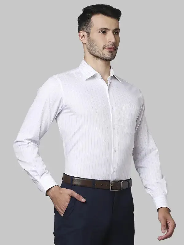 Men Blue Contemporary Fit Stripe Cotton Shirts