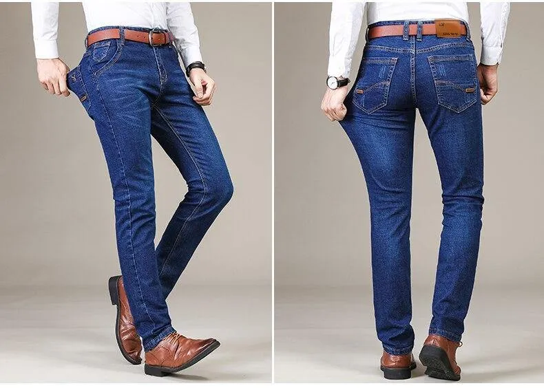 Men's Business Classic Elastic Jeans