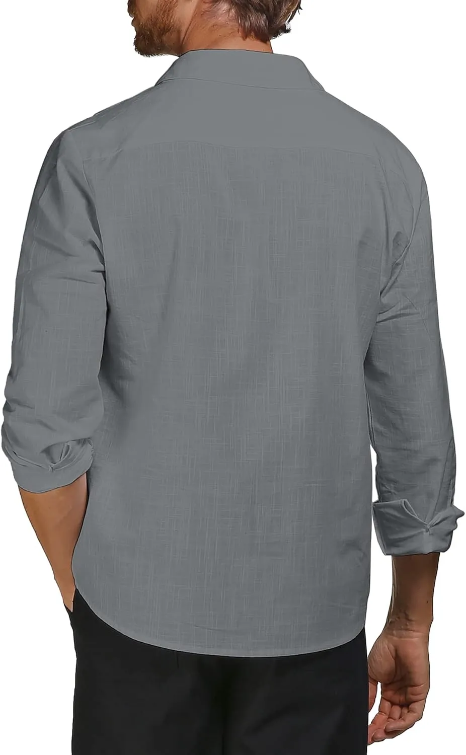 Men's Cotton Linen Shirts Casual Shirts Button Down Shirts Regular Fit Long Sleeve Tops