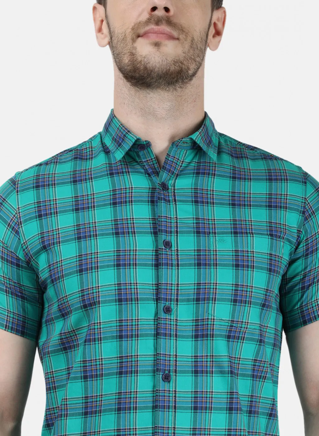 Mens Green Check Shirts