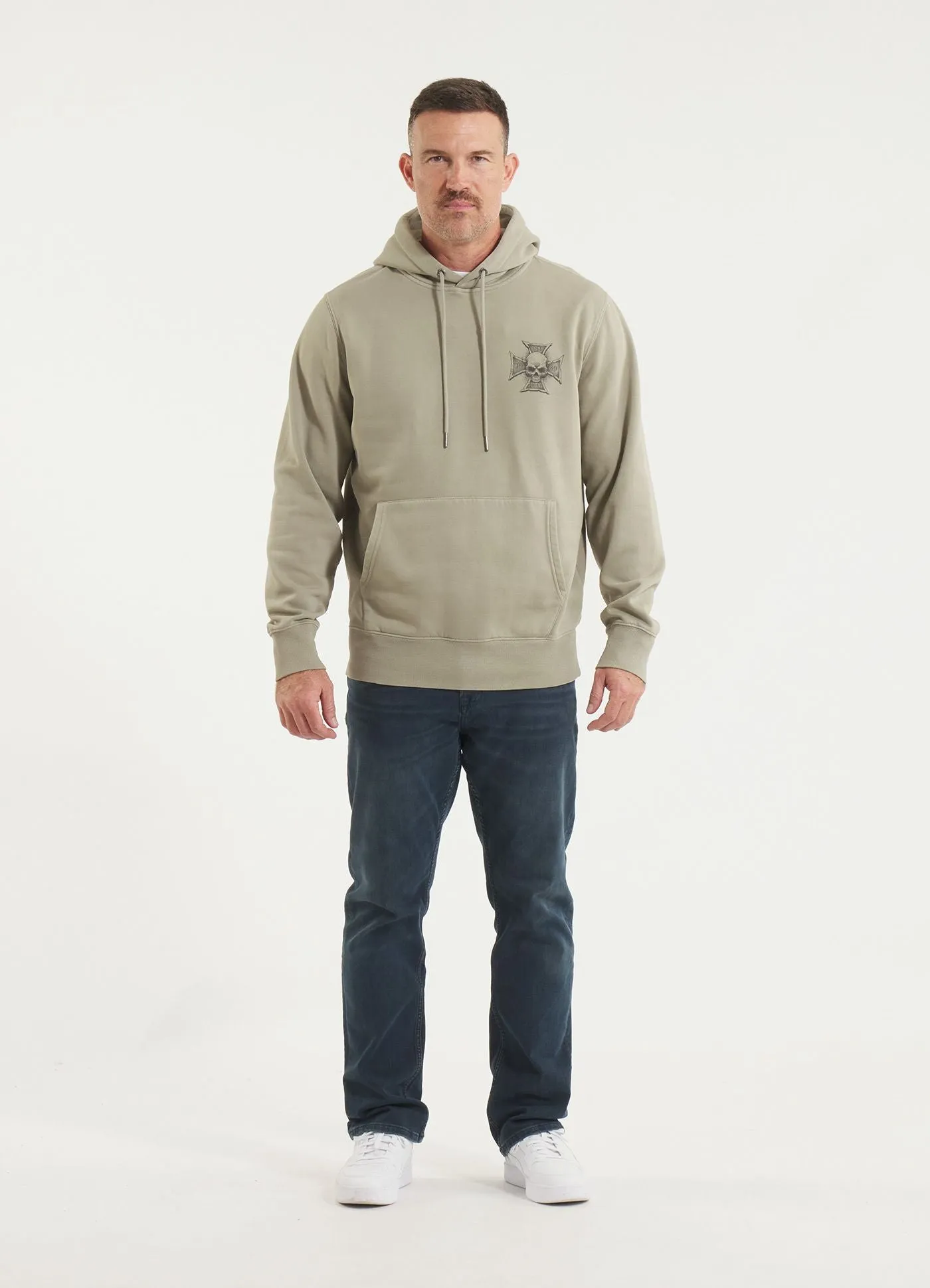 Men's Hoodie Washed BITE ME - Gray Harbour