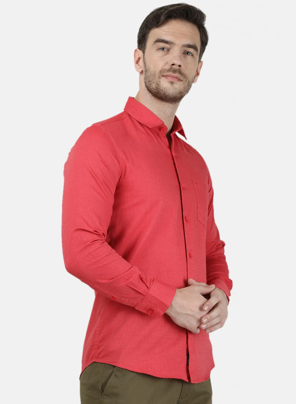 Mens Red Solid Shirts
