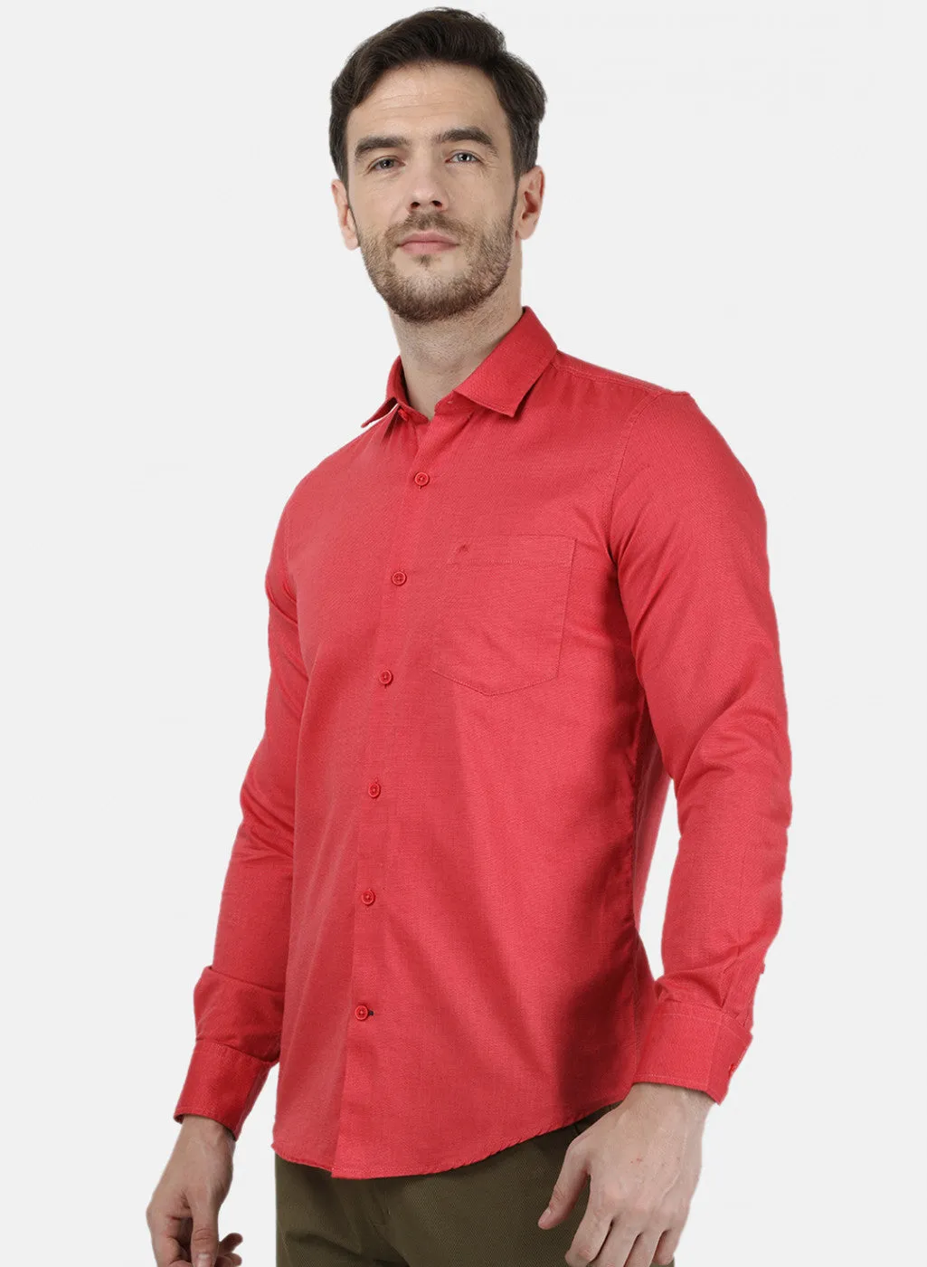 Mens Red Solid Shirts
