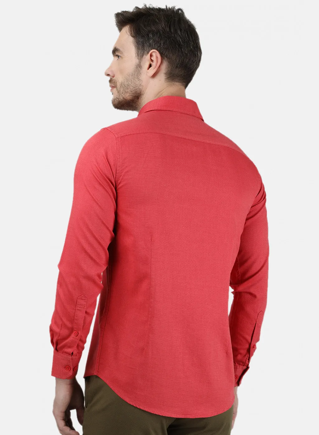 Mens Red Solid Shirts
