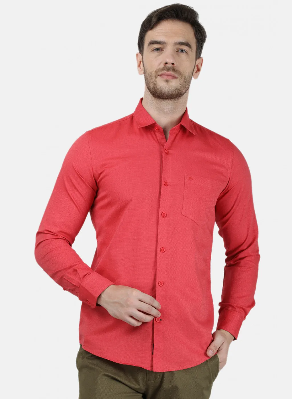 Mens Red Solid Shirts