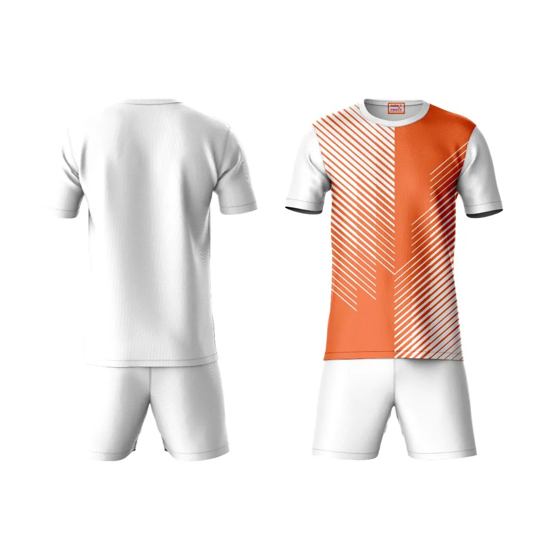 Next Print Round neck jersey white with shorts NPTS165