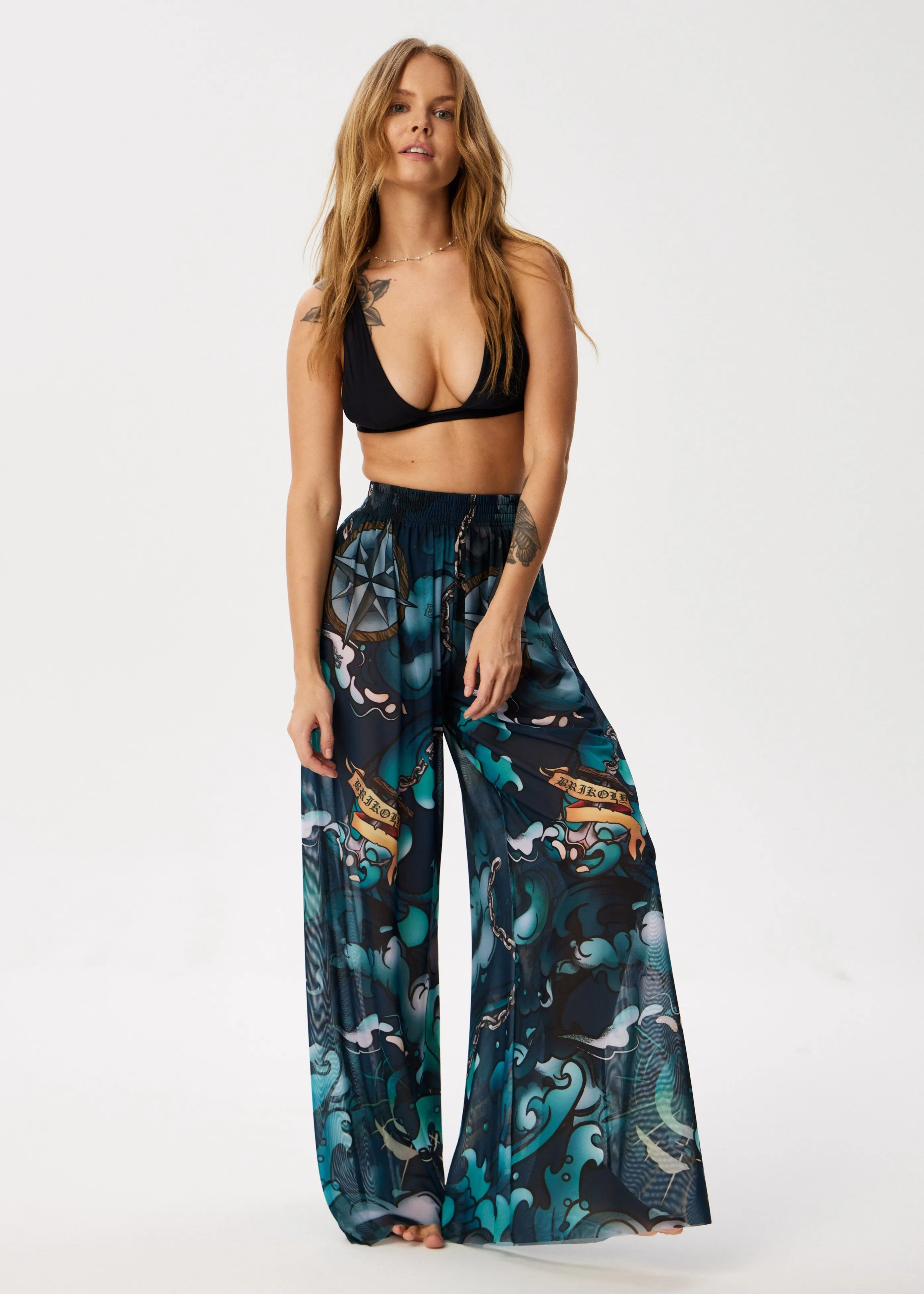 Octopus Flowing Palazzo Pants  Style, Comfort, and Sun Protection