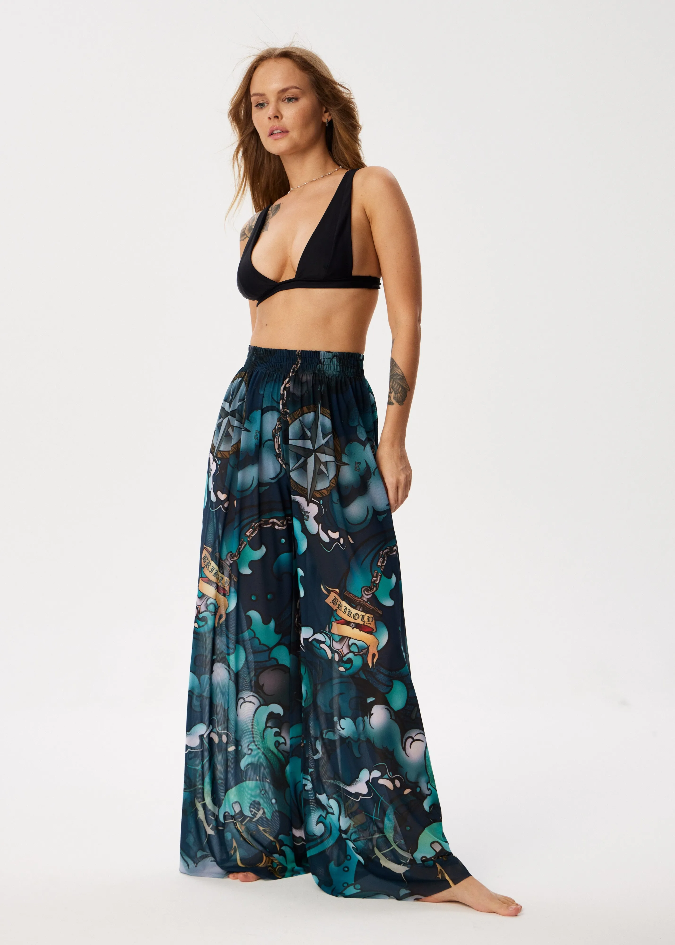 Octopus Flowing Palazzo Pants  Style, Comfort, and Sun Protection