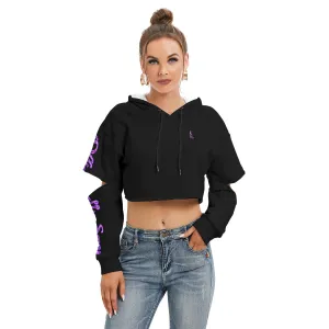 Officially Sexy Black Space Collection Women's Heavy Fleece Hoodie With Hollow Out Sleeve