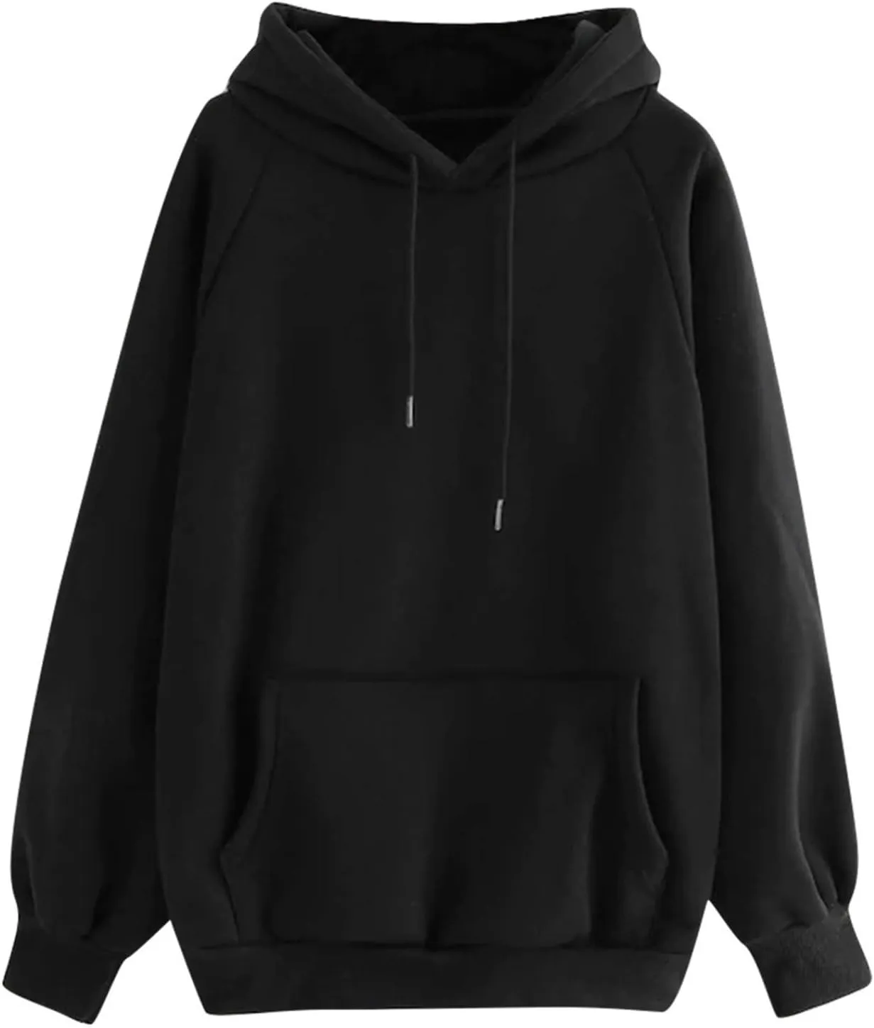 Oversized Sweatshirt Women's Casual Solid Color Hooded Jacket Long Sleeve Pullover Top with Pocket Fleece Hoodies