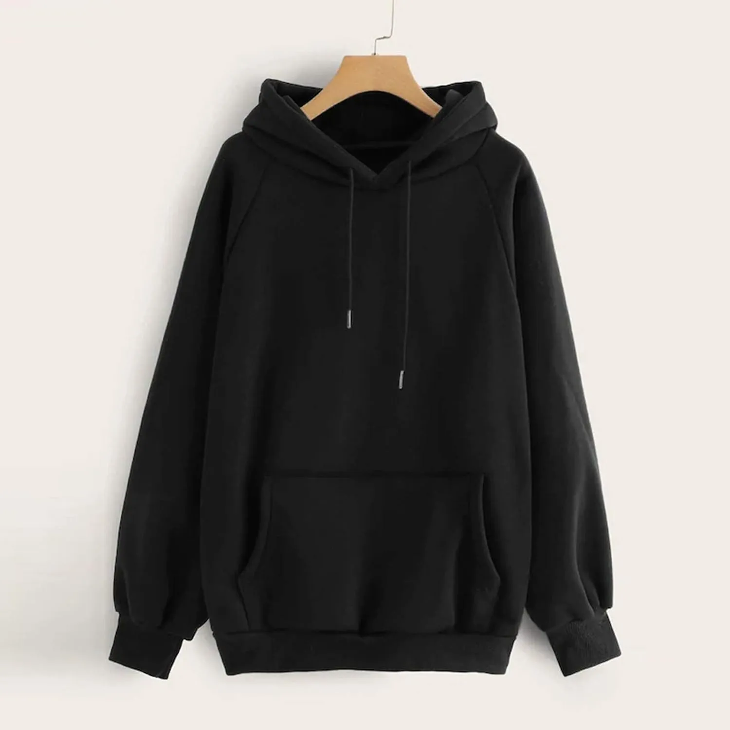 Oversized Sweatshirt Women's Casual Solid Color Hooded Jacket Long Sleeve Pullover Top with Pocket Fleece Hoodies