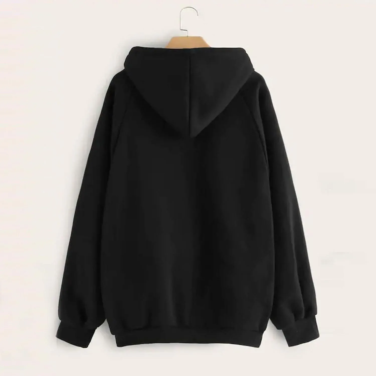 Oversized Sweatshirt Women's Casual Solid Color Hooded Jacket Long Sleeve Pullover Top with Pocket Fleece Hoodies