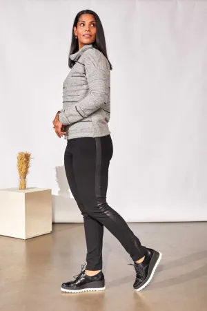 PERUZZI Pleather Side Stripe Trouser