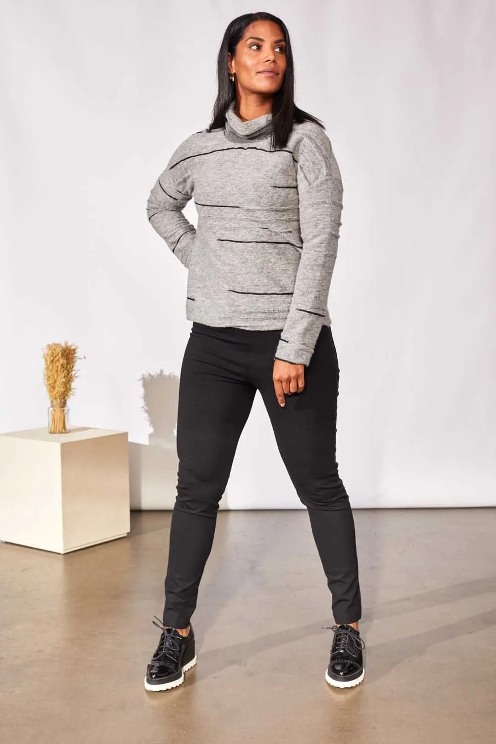 PERUZZI Pleather Side Stripe Trouser
