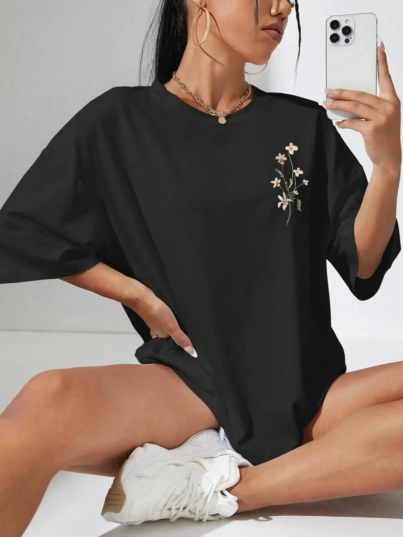 Print Cotton Women T-Shirts