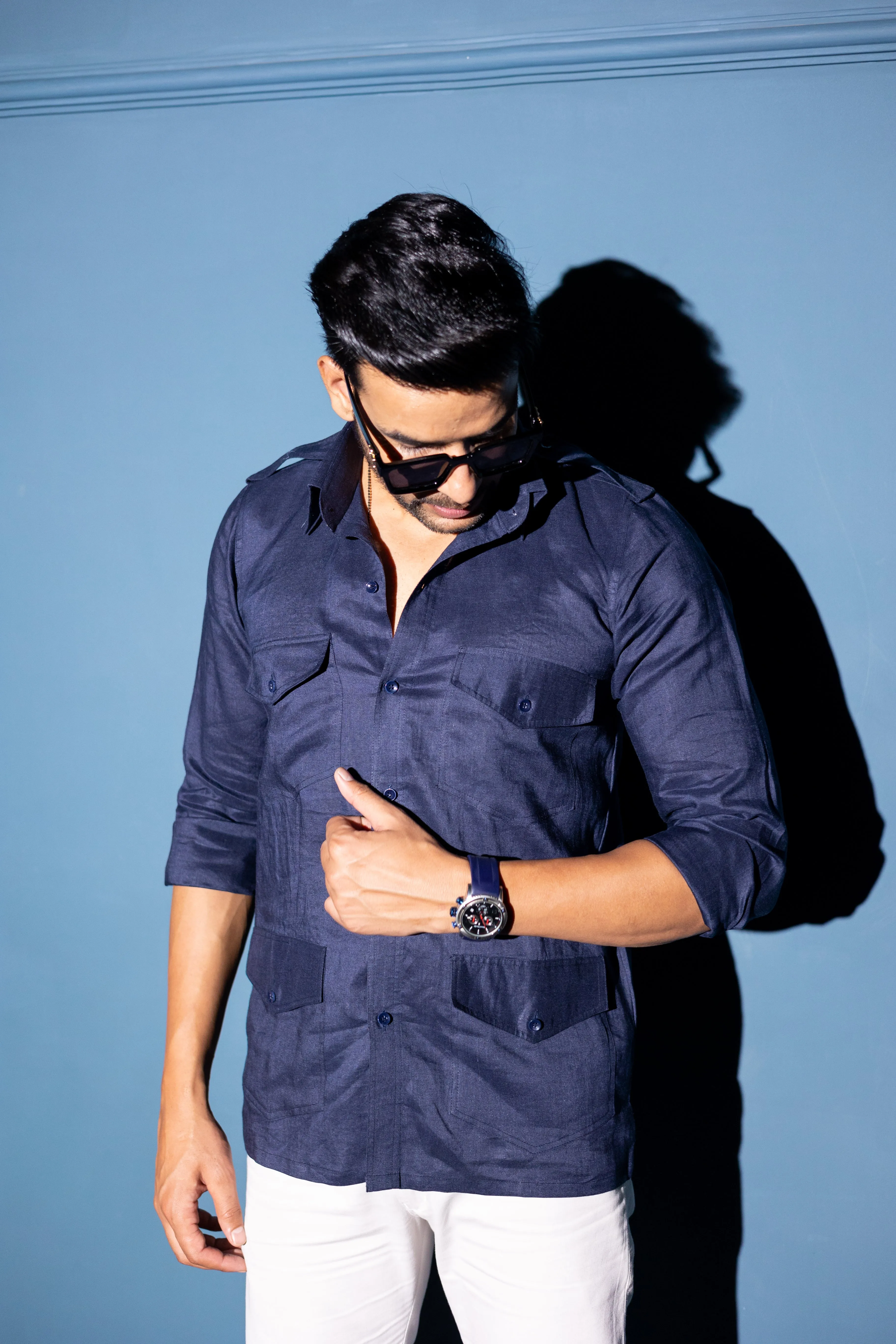 Pure Linen Four Pocket Hunter Shirt