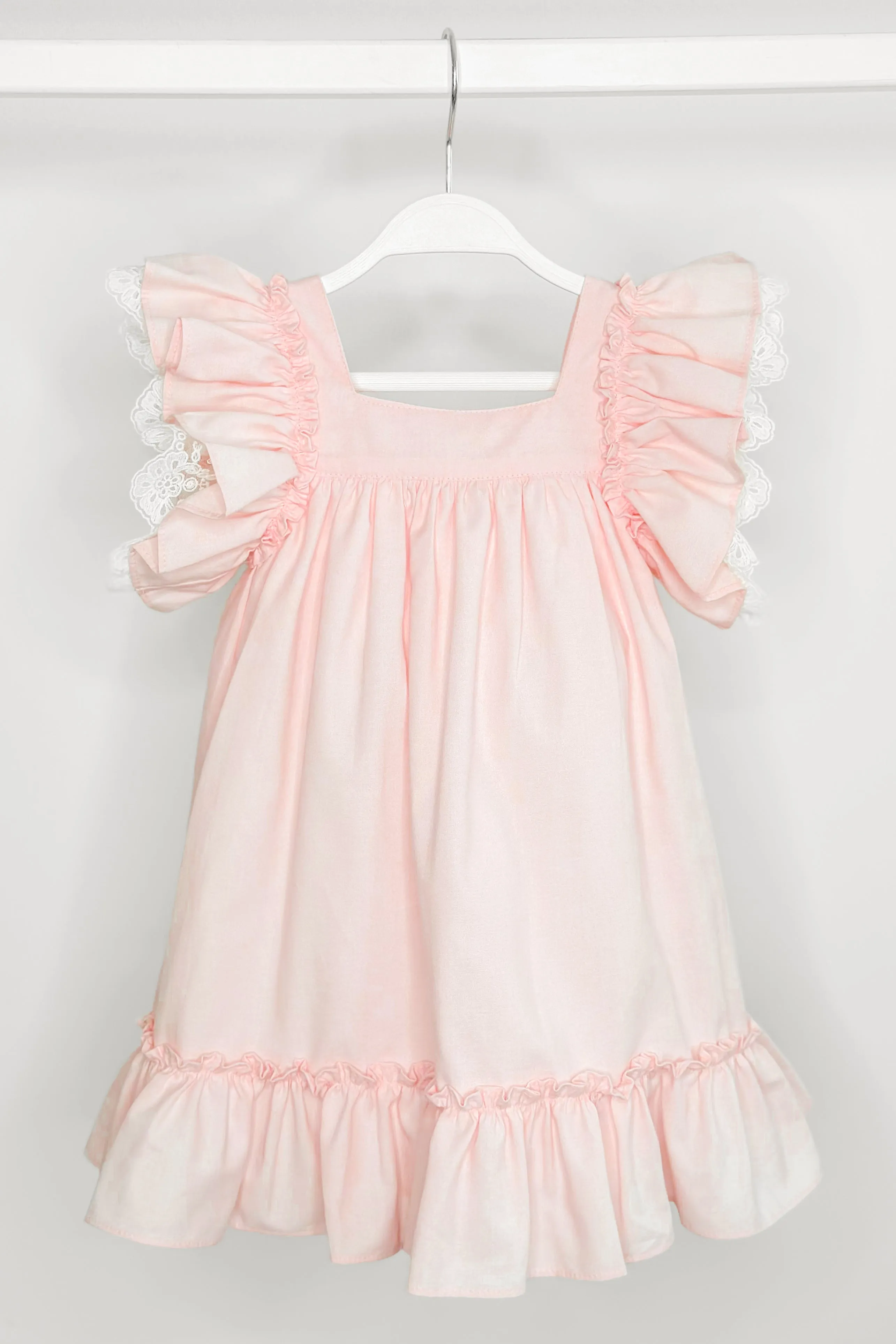 "Celine" Pink Lace Sleeve Dress
