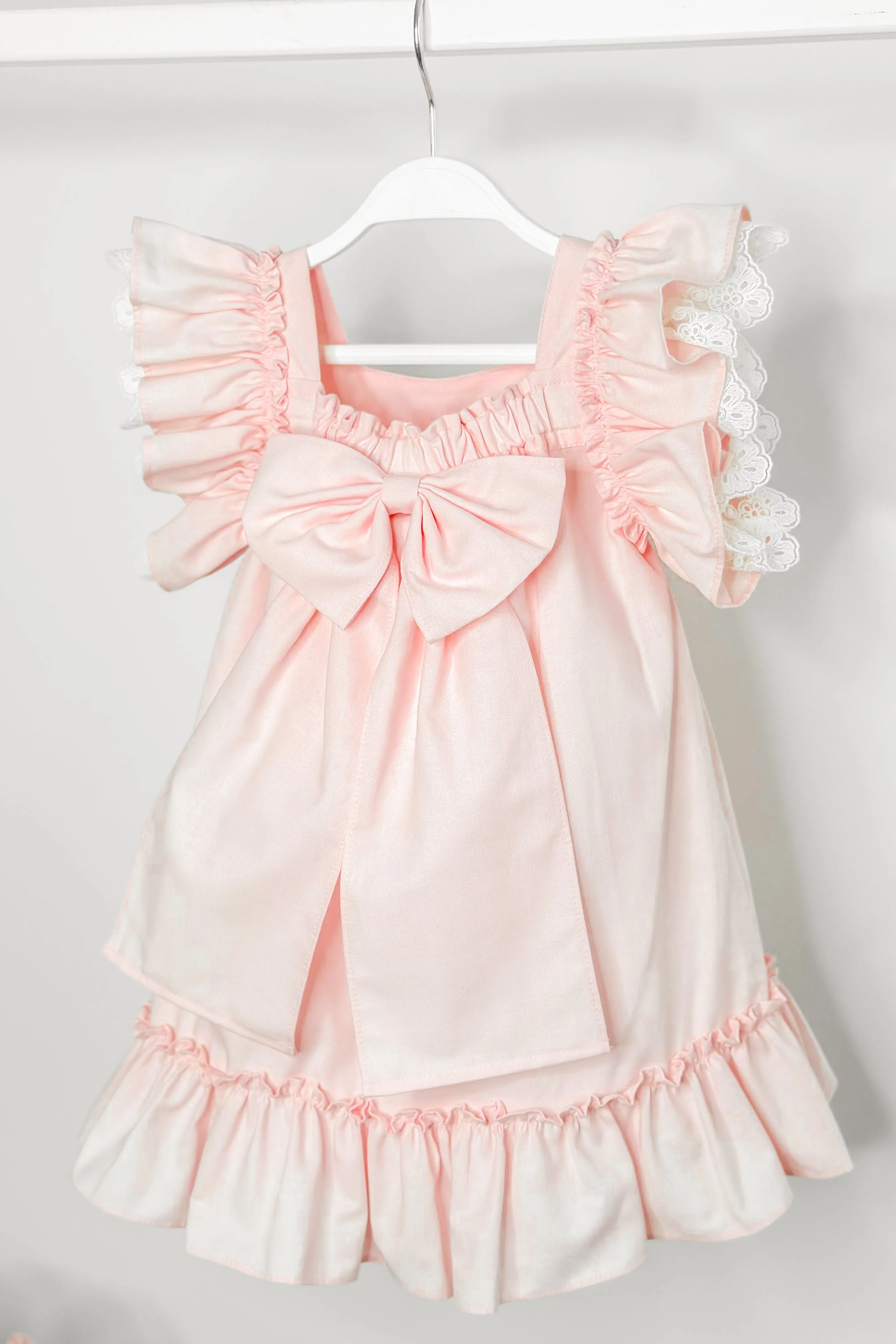 "Celine" Pink Lace Sleeve Dress