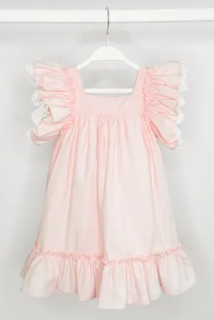 "Celine" Pink Lace Sleeve Dress