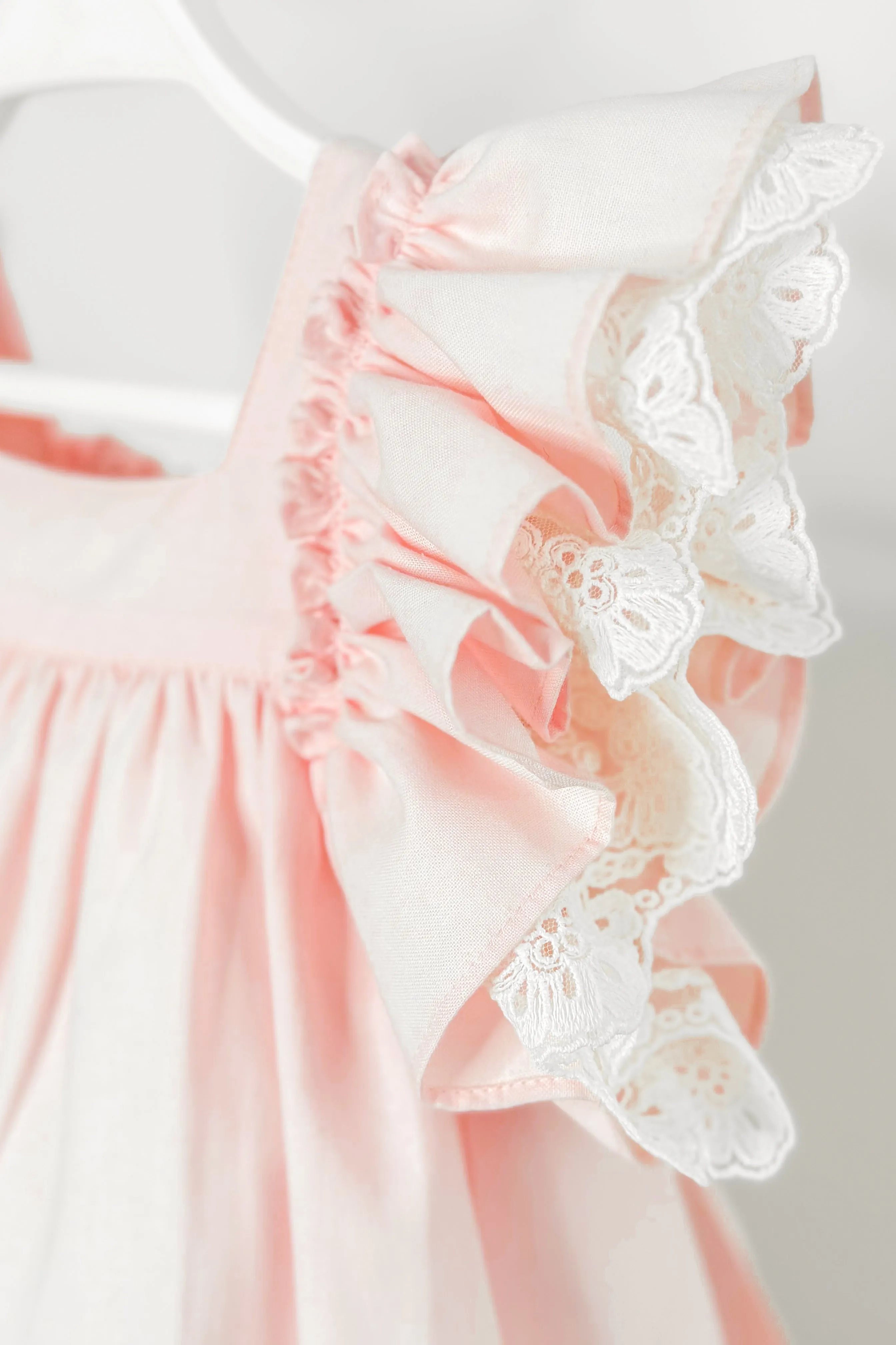 "Celine" Pink Lace Sleeve Dress