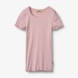 Rib T-shirt S/S Katie - lavender mist