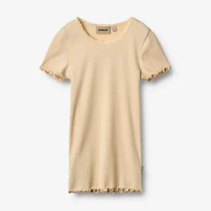 Rib T-shirt S/S Katie - macadamia