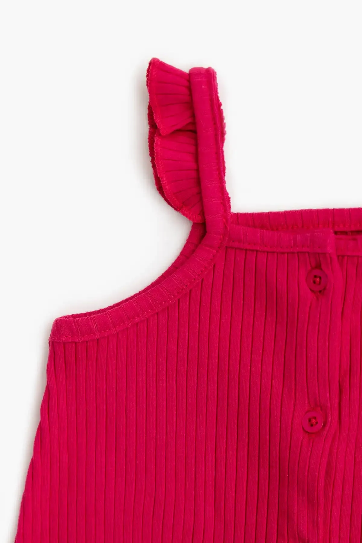SALE - Ribbed Button-Down Dress_Hot Pink
