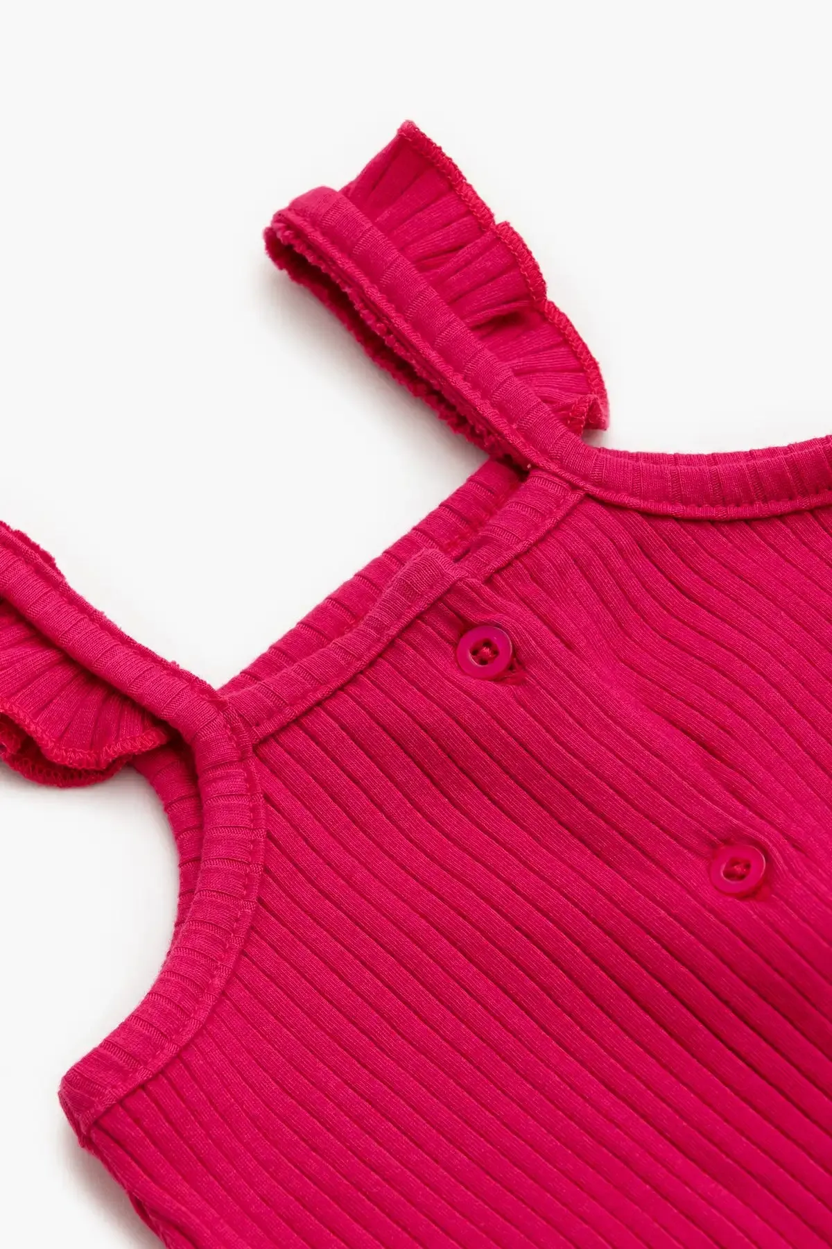 SALE - Ribbed Button-Down Dress_Hot Pink