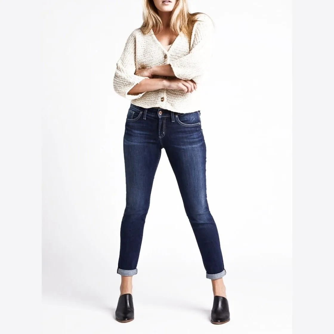 Silver Jeans Women’s Mid Rise Boyfriend Fit Slim