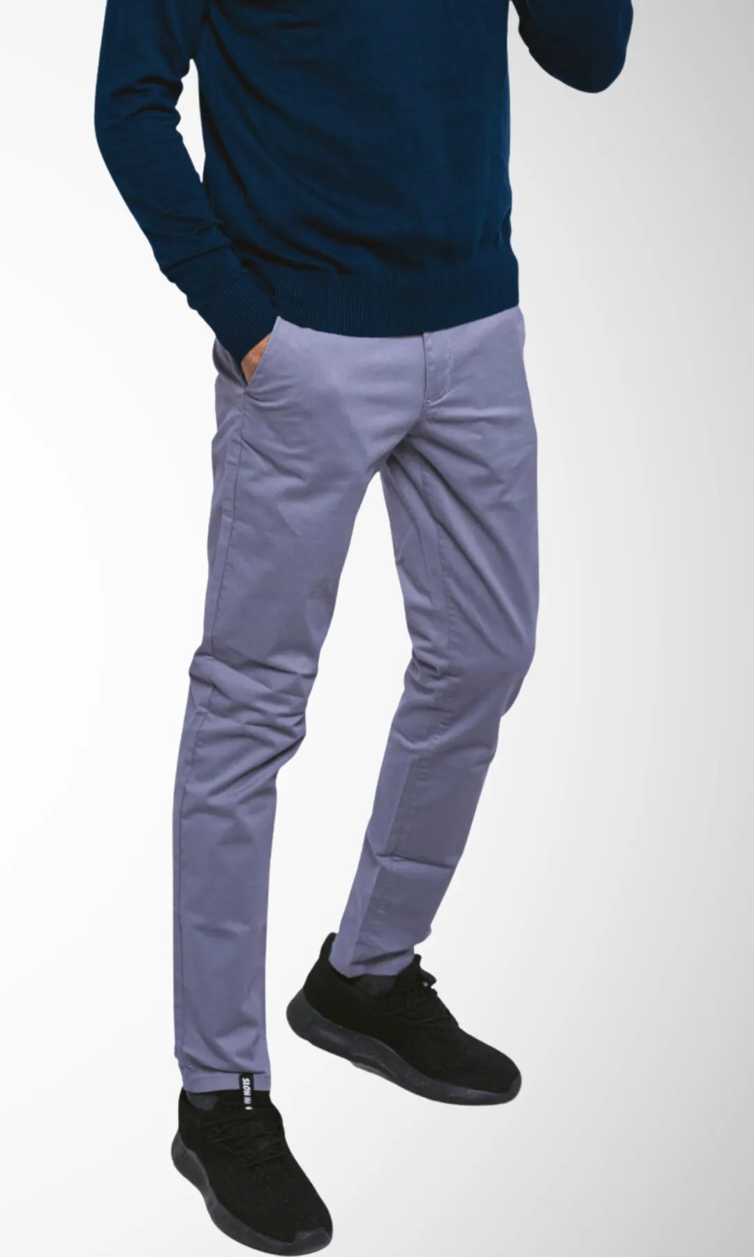 Slim-Fit Trousers Gabardine (Grey)