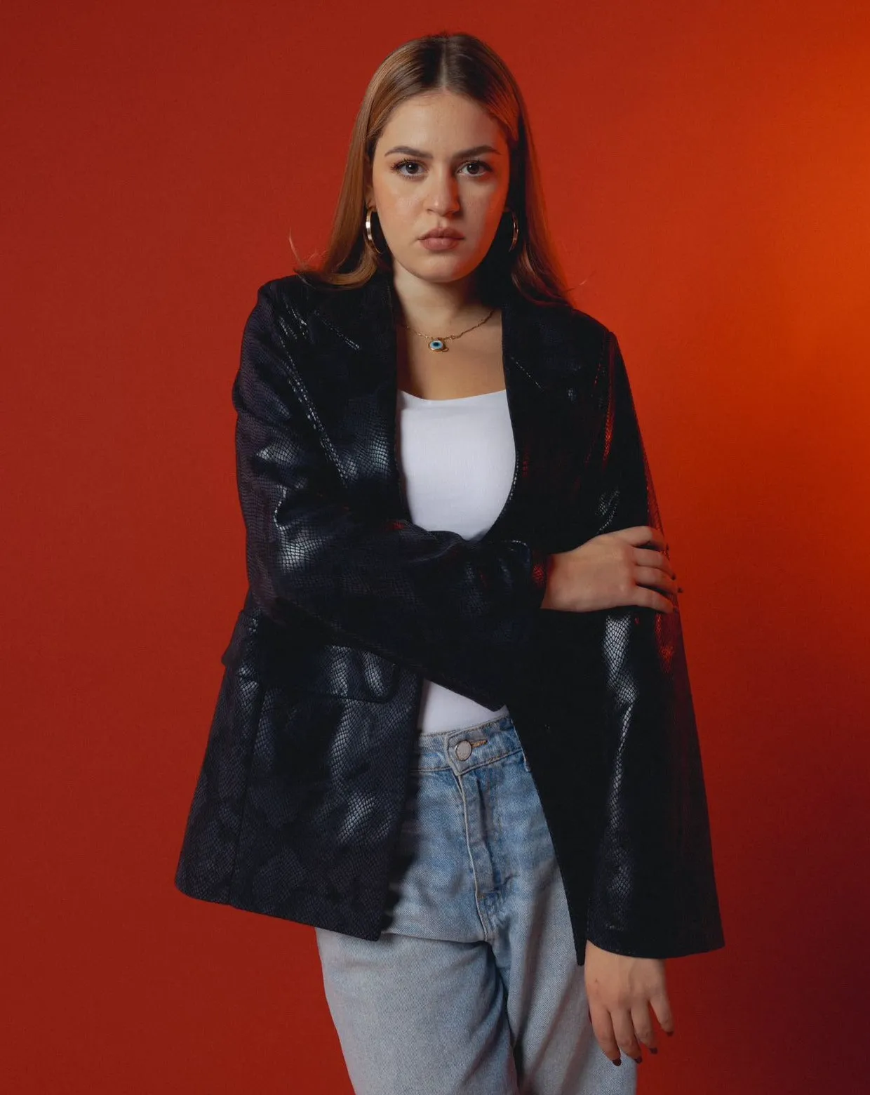 Snake Leather Blazer