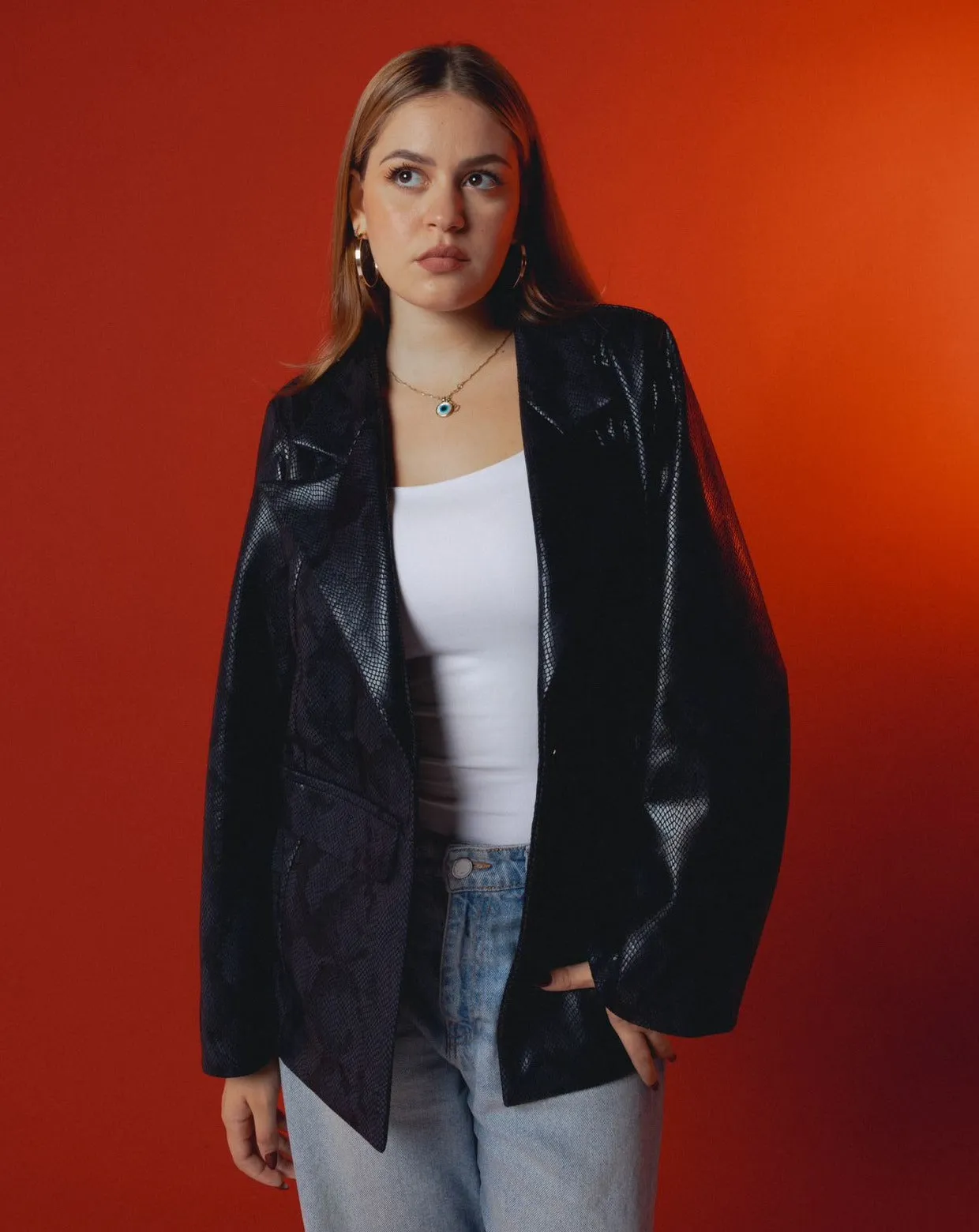 Snake Leather Blazer