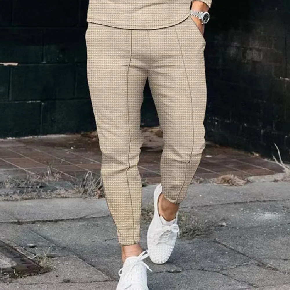 Street Plaid Straight Pencil Pants