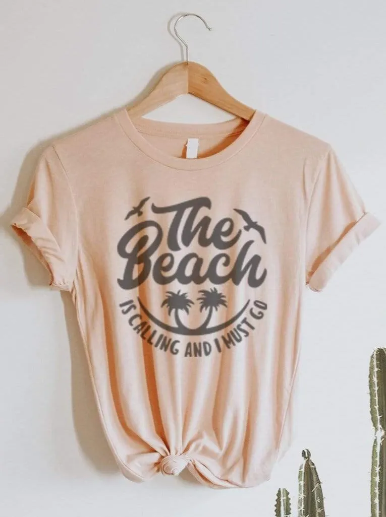 The Beach Is Calling Graphic Tee