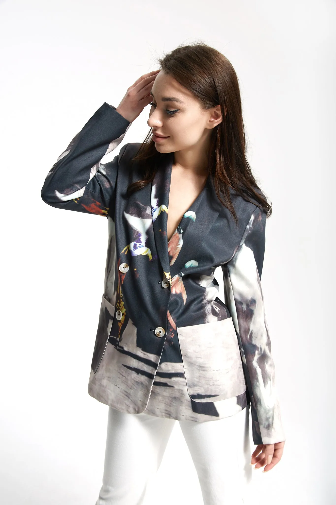 TIE DYE PATCHWORK BLAZER