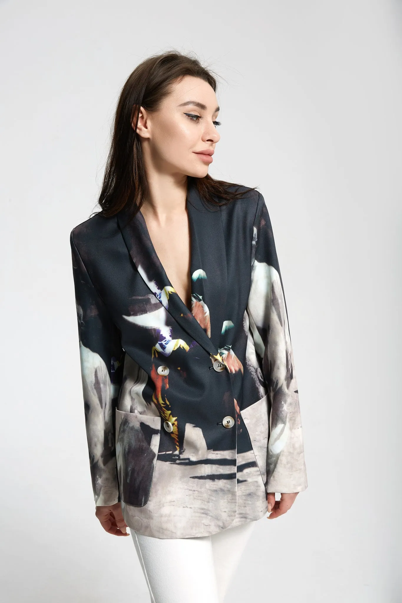 TIE DYE PATCHWORK BLAZER