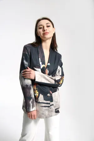 TIE DYE PATCHWORK BLAZER