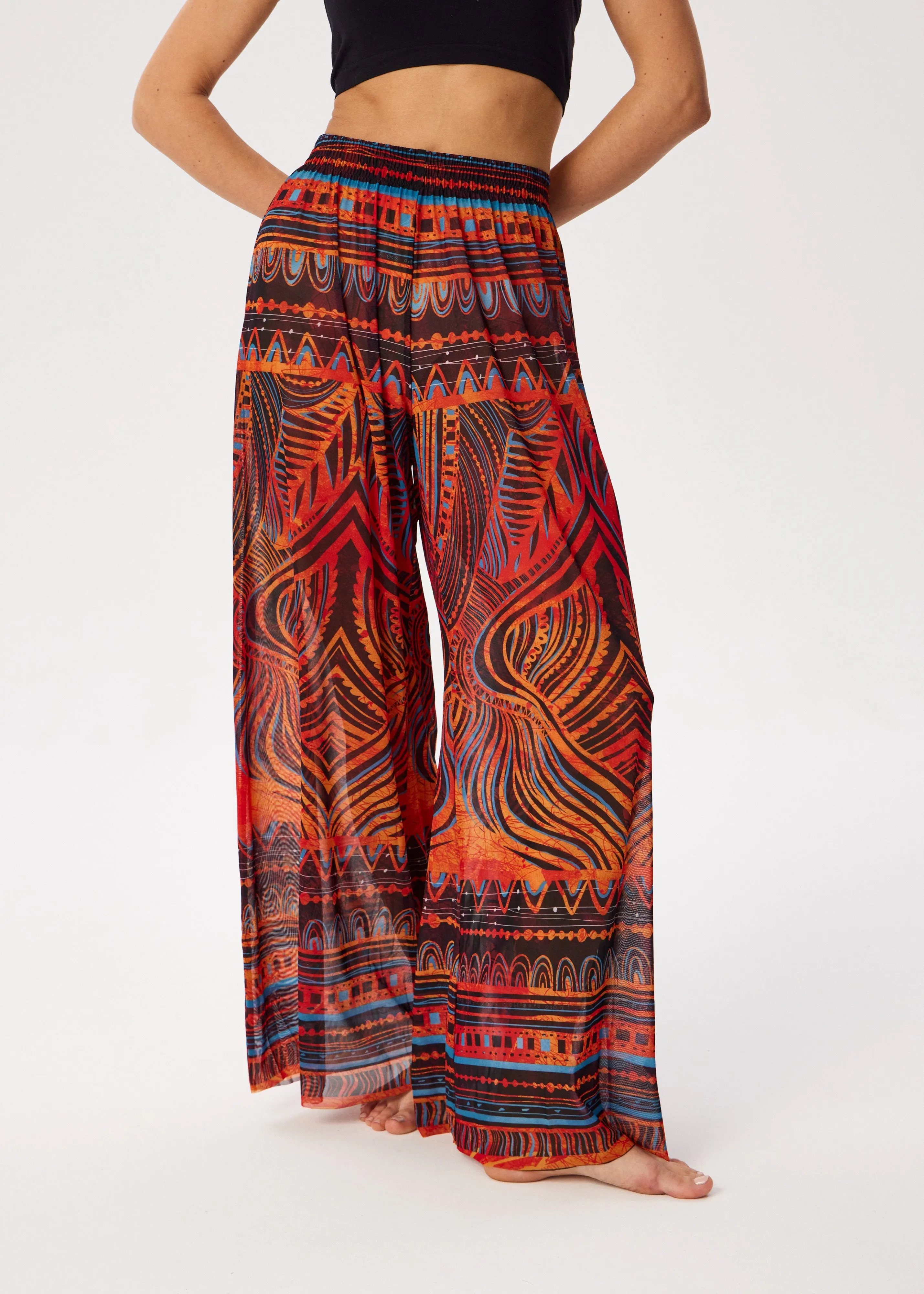 Tribal Africa Tattoo Palazzo Pants  Style, Comfort, and Sun Protection