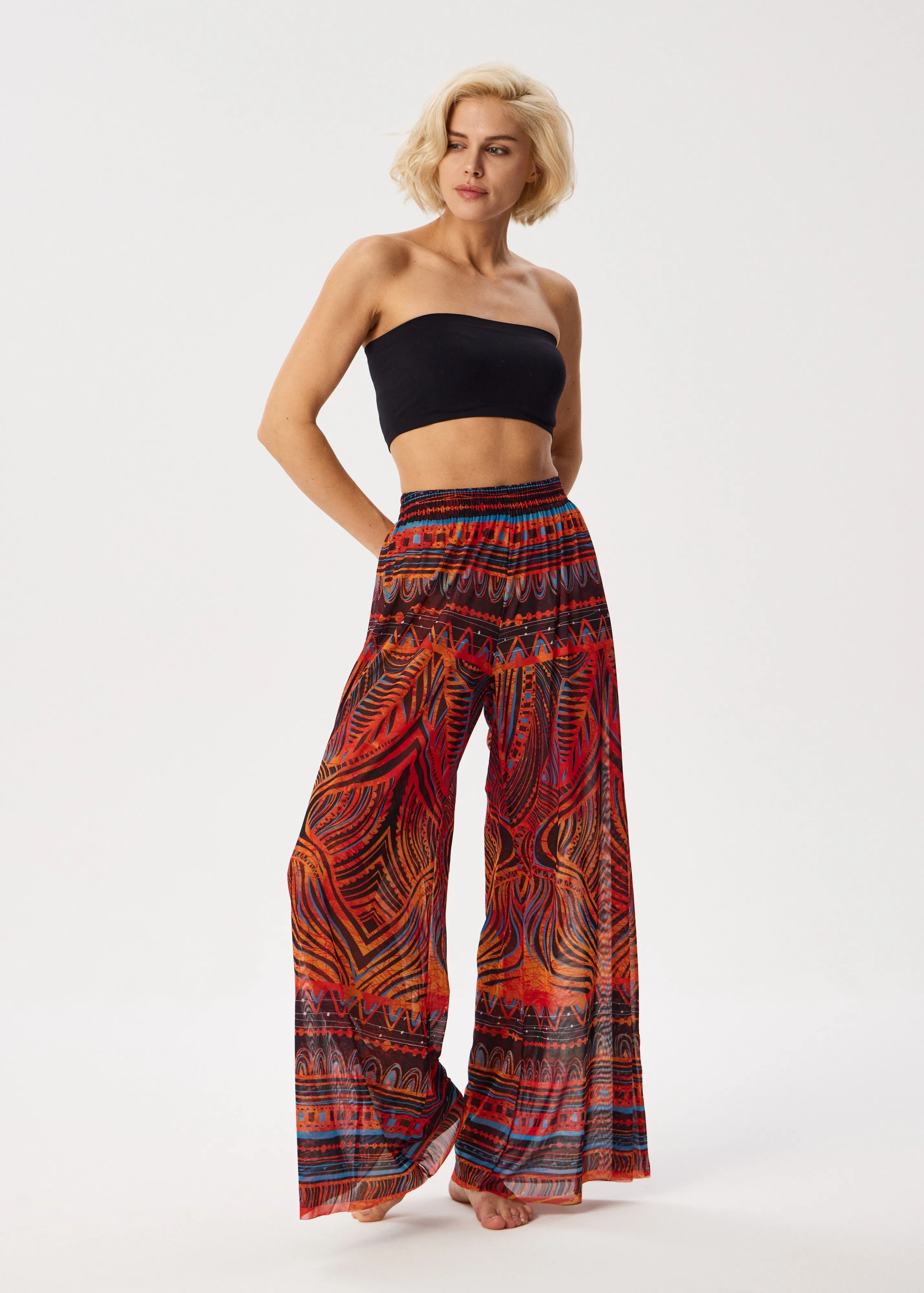 Tribal Africa Tattoo Palazzo Pants  Style, Comfort, and Sun Protection