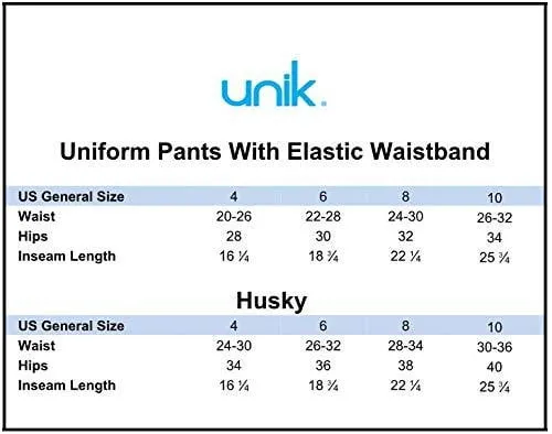 unik Boy's Khaki Uniform All Elastic Waist Pull-on Pants 4-12