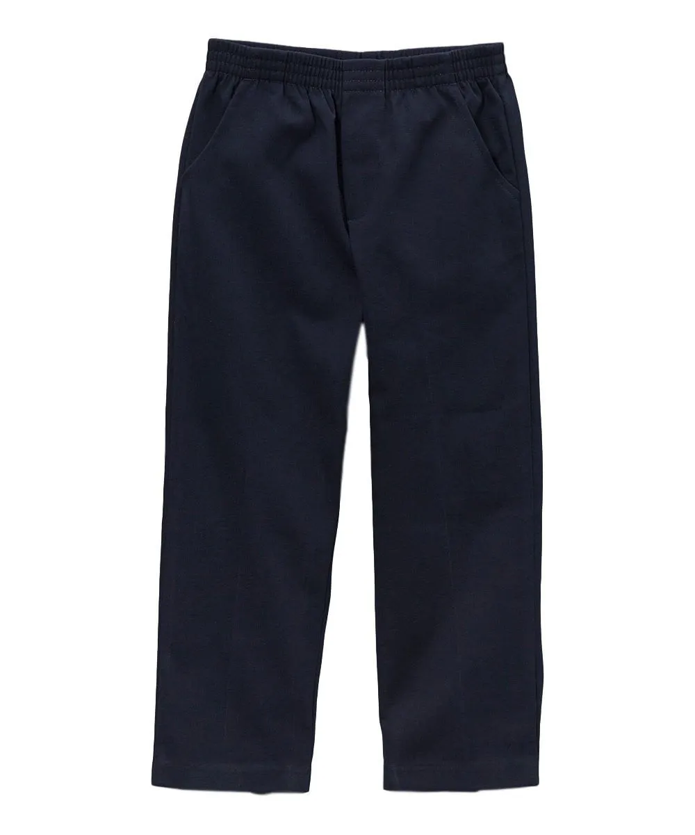 unik Boy's Khaki Uniform All Elastic Waist Pull-on Pants 4-12