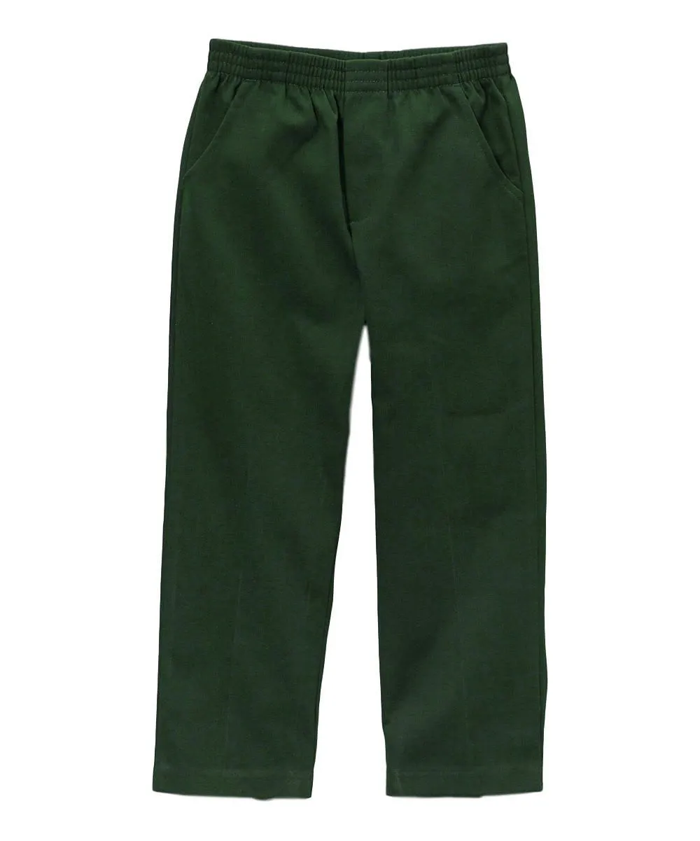 unik Boy's Khaki Uniform All Elastic Waist Pull-on Pants 4-12