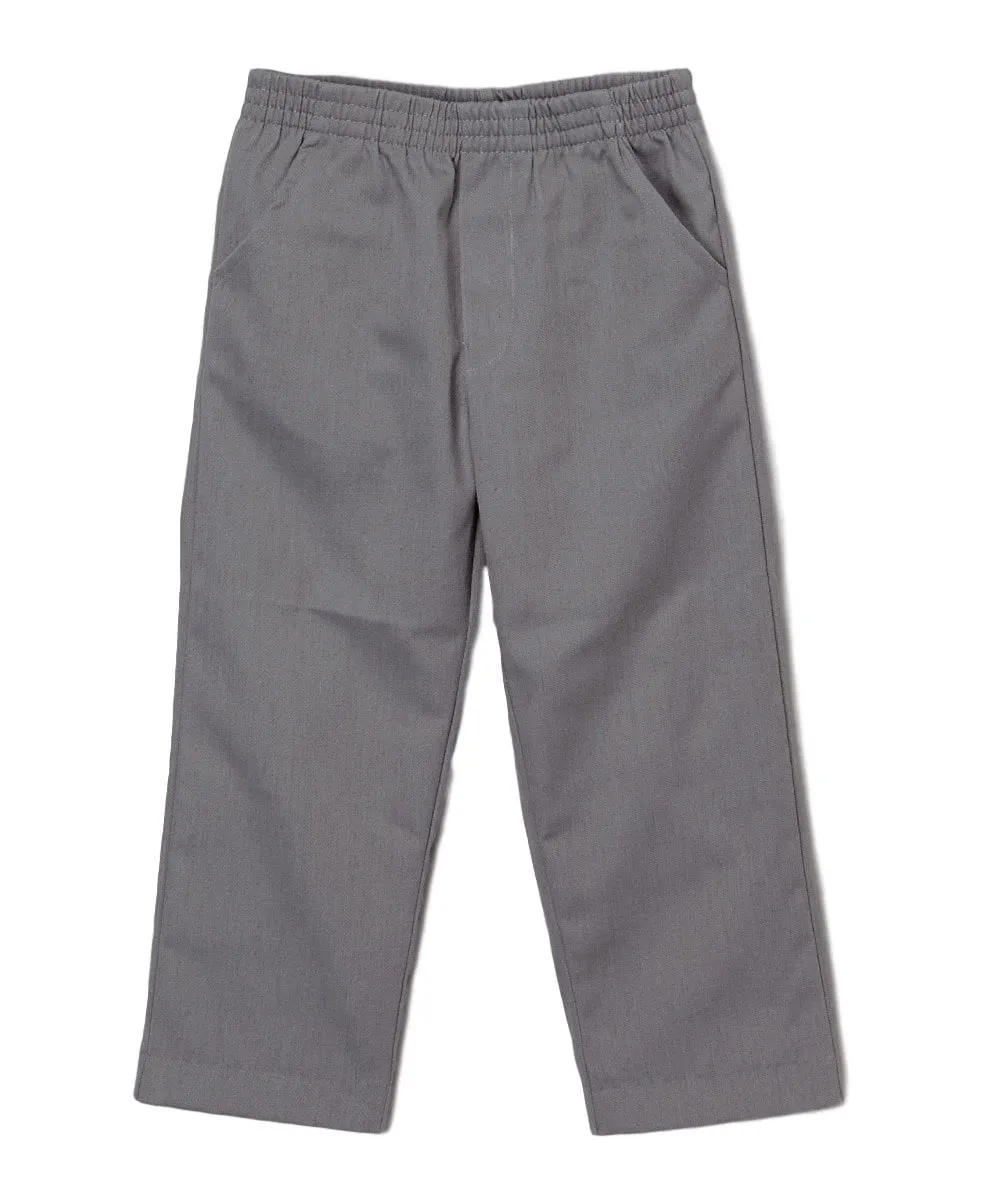 unik Boy's Khaki Uniform All Elastic Waist Pull-on Pants 4-12
