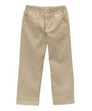 unik Boy's Khaki Uniform All Elastic Waist Pull-on Pants 4-12
