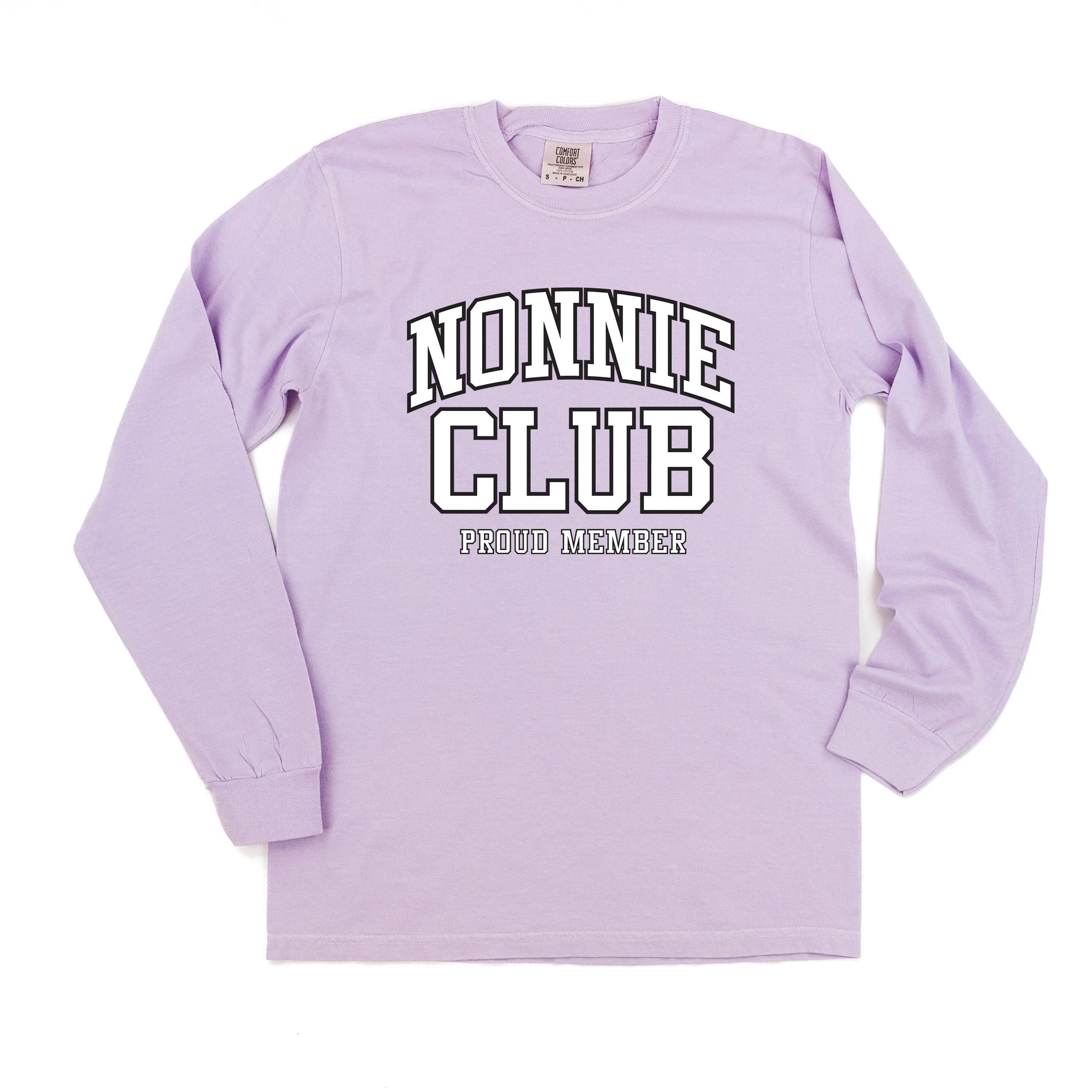 Varsity Style - NONNIE Club - Proud Member - LONG SLEEVE COMFORT COLORS TEE