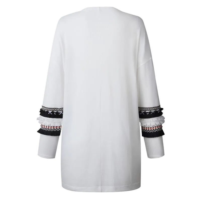 VenusFox Long Tassels Loose Knitting Sweater Cardigan