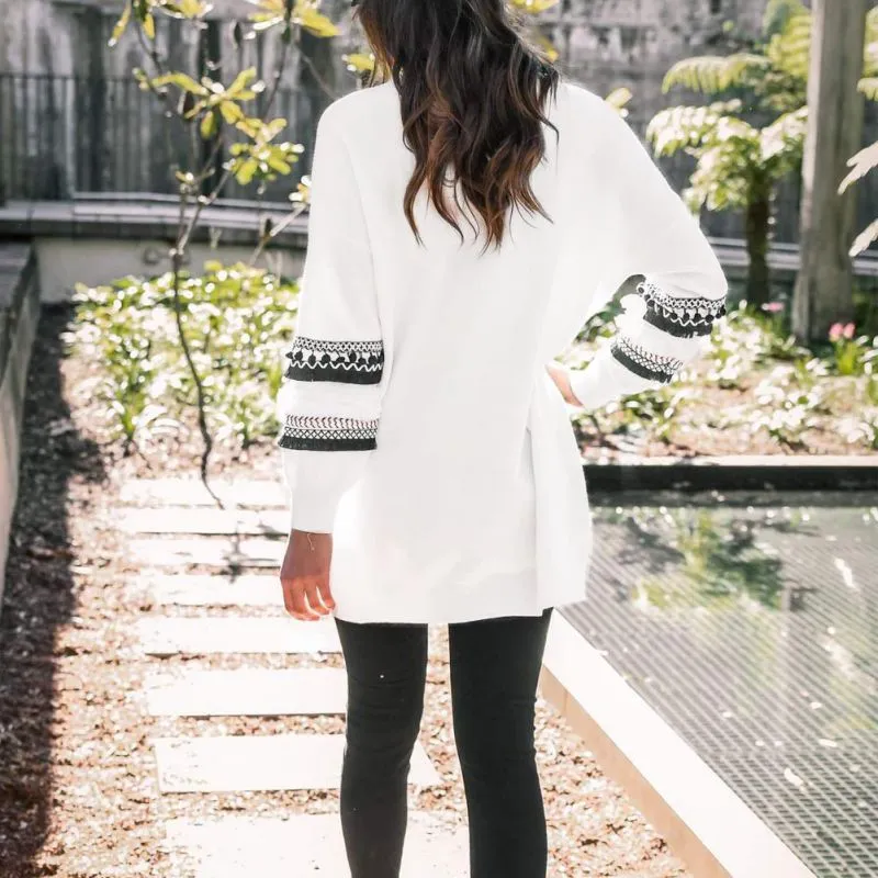 VenusFox Long Tassels Loose Knitting Sweater Cardigan