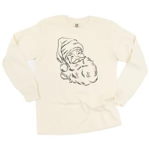 Vintage Santa Sketch - LONG SLEEVE Comfort Colors Tee