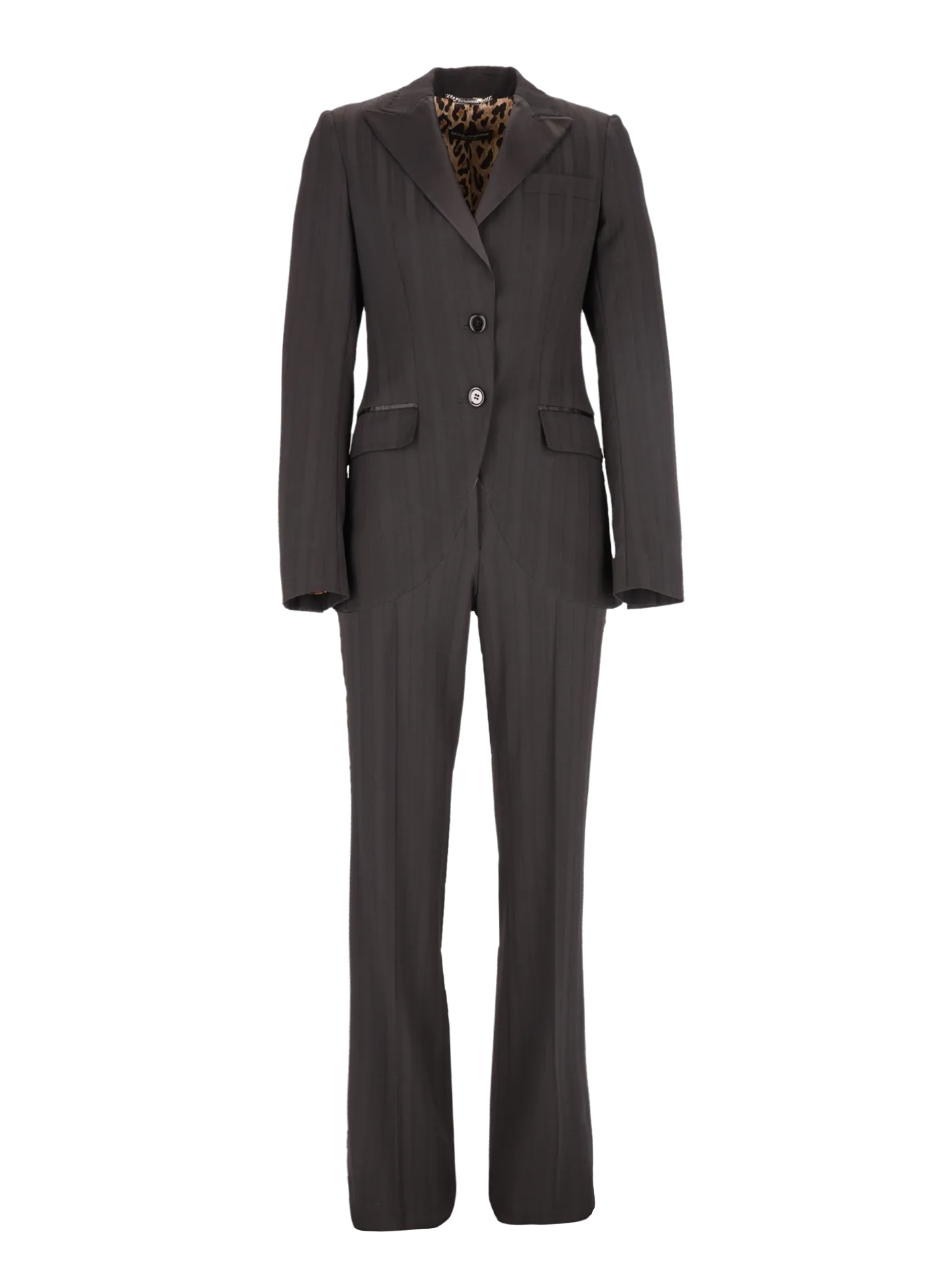 virgin wool jacquard trouser suit